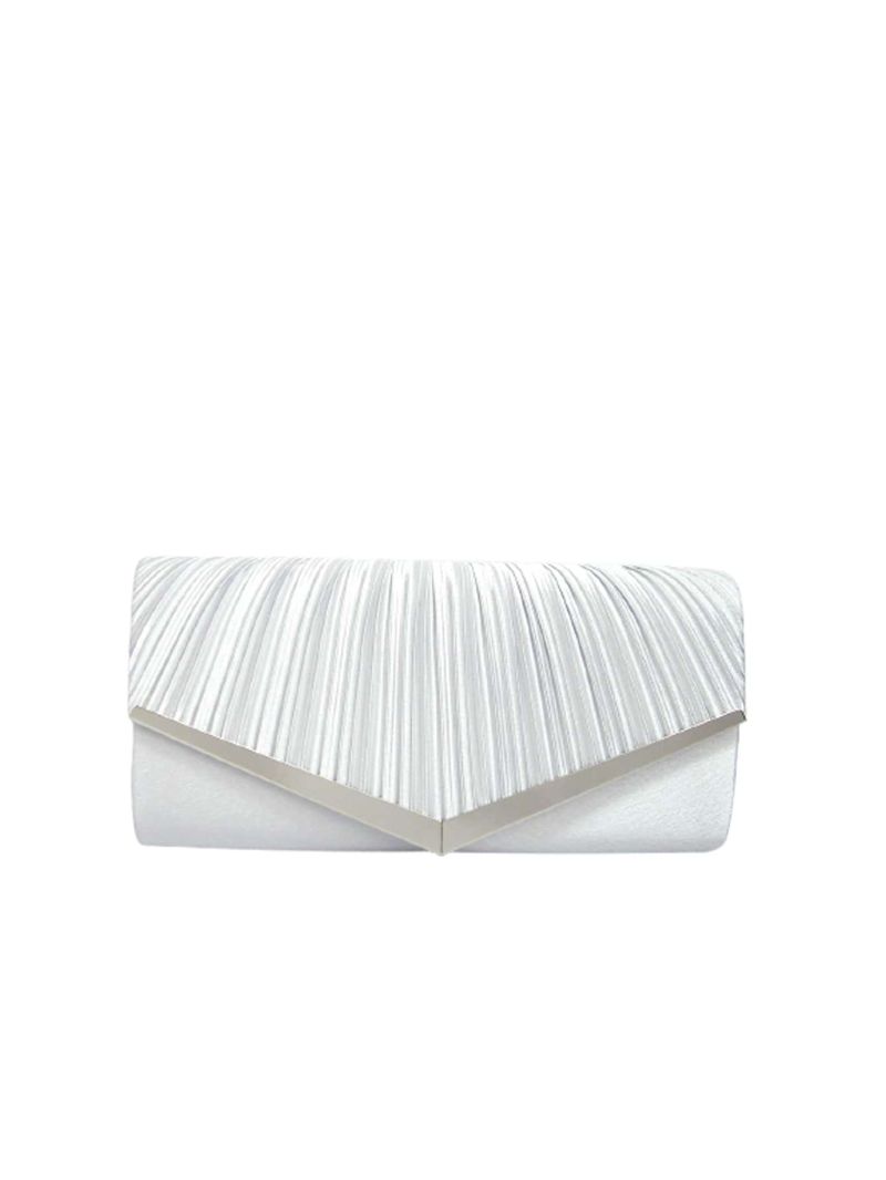 Glitter Pleated Detail Flap Square Bag