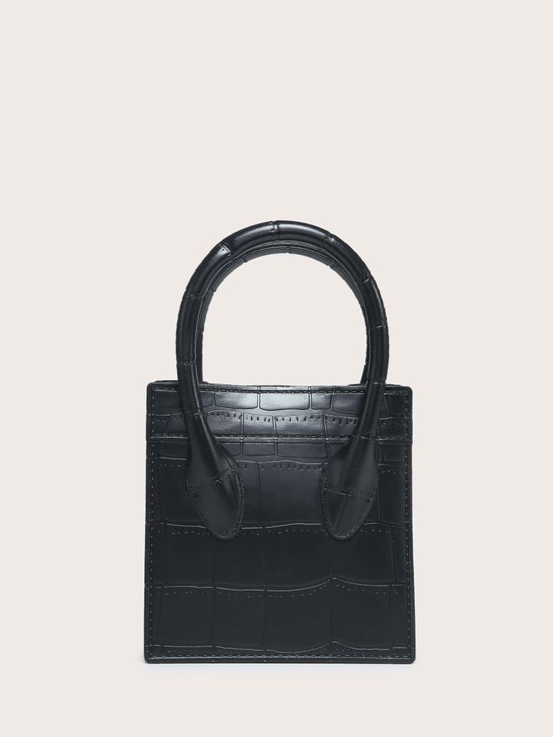 Mini Crocodile Embossed Square Bag