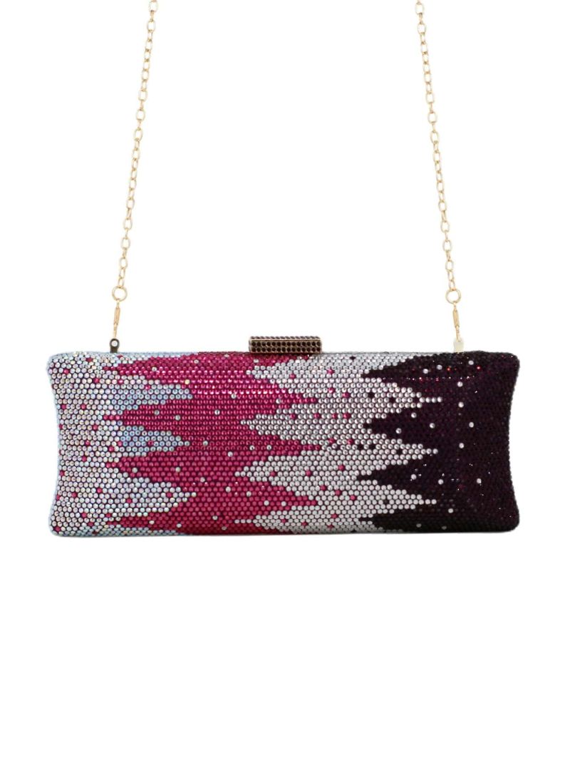 Rhinestone Decor Chain Box Bag