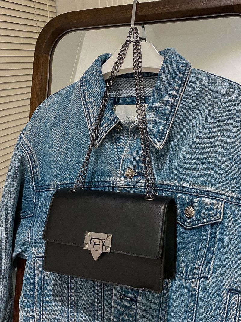 Mini Metal Decor Flap Square Bag