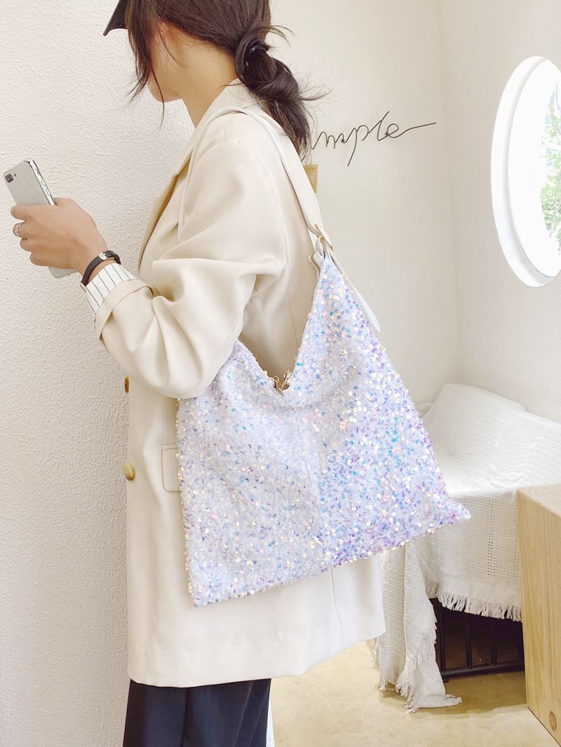 Sequin Decor Hobo Bag