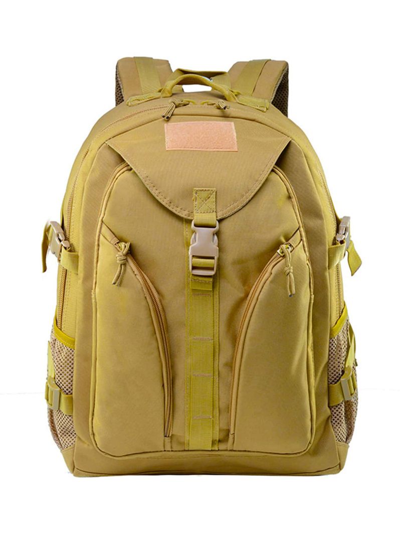 Men Release Buckle Outdoor Camping Bag Patch Decor Functional Backpack