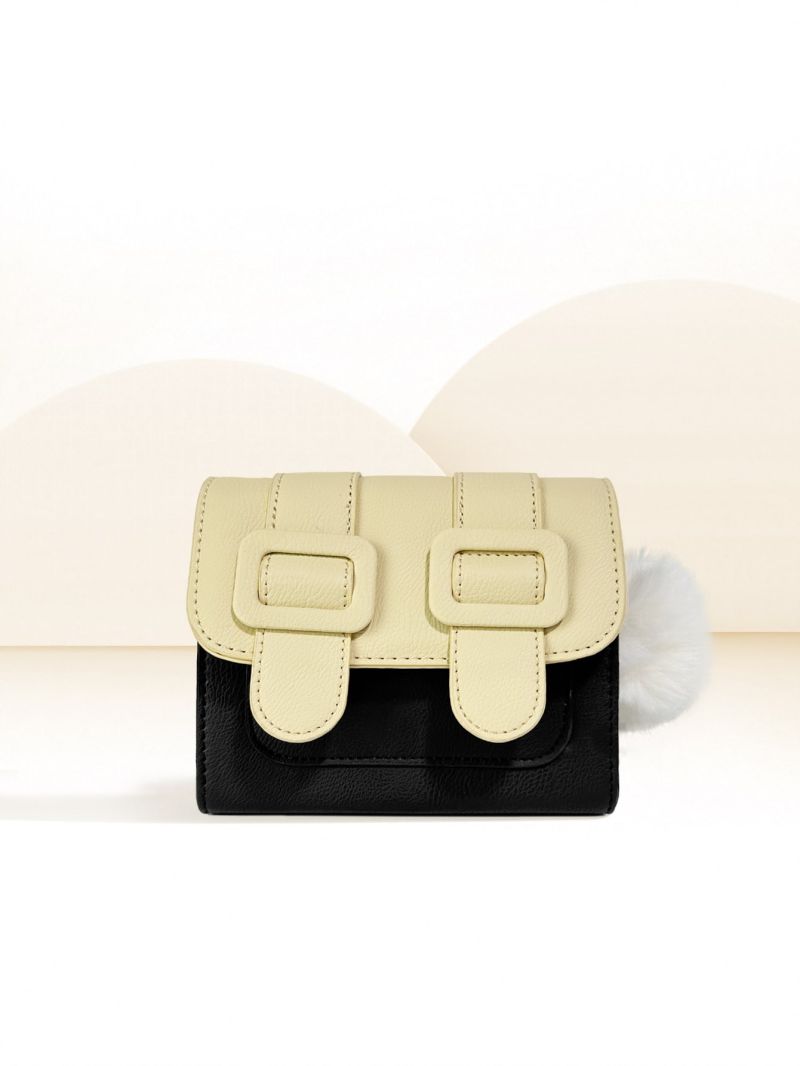 Mini Two Tone Buckle Decor Flap Square Bag