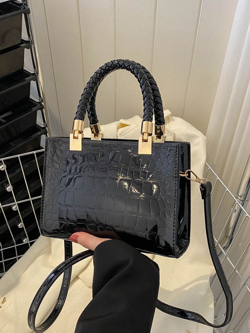 Mini Crocodile Embossed Square Bag