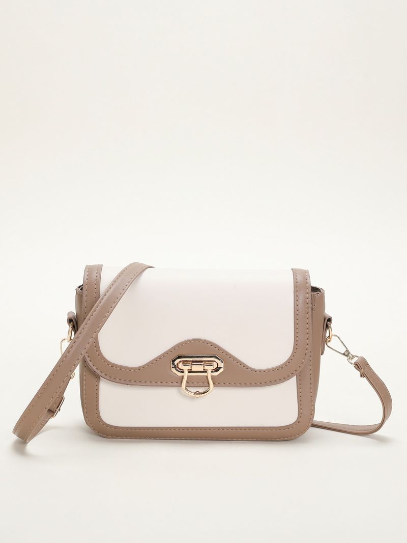 Two Tone Flap Square Bag