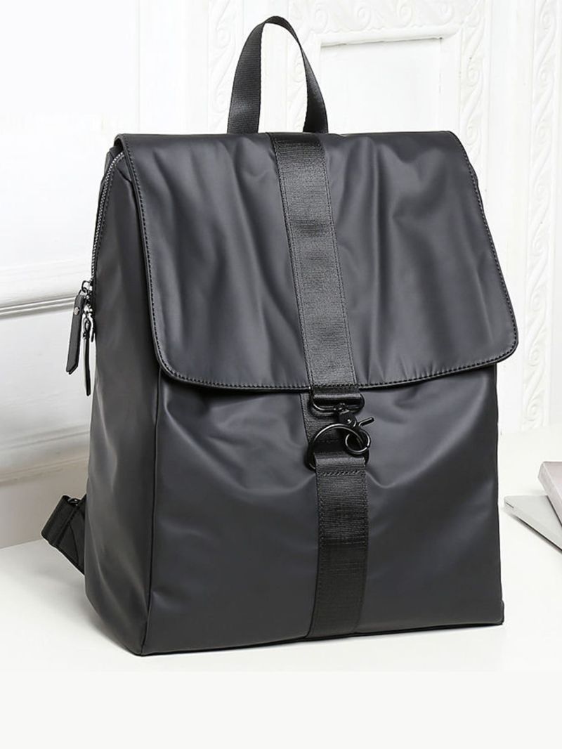 Men Flap Black Fashion Backpack