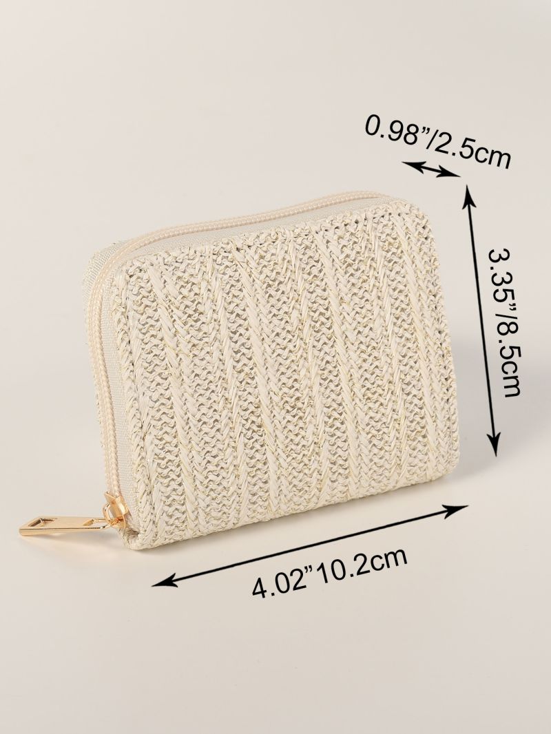 Straw Card Holder Zipper Around