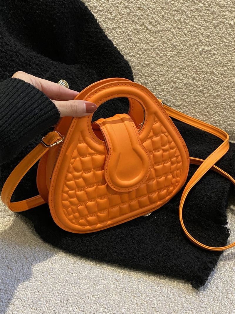 Crocodile Embossed Novelty Bag Flap Satchel Bag