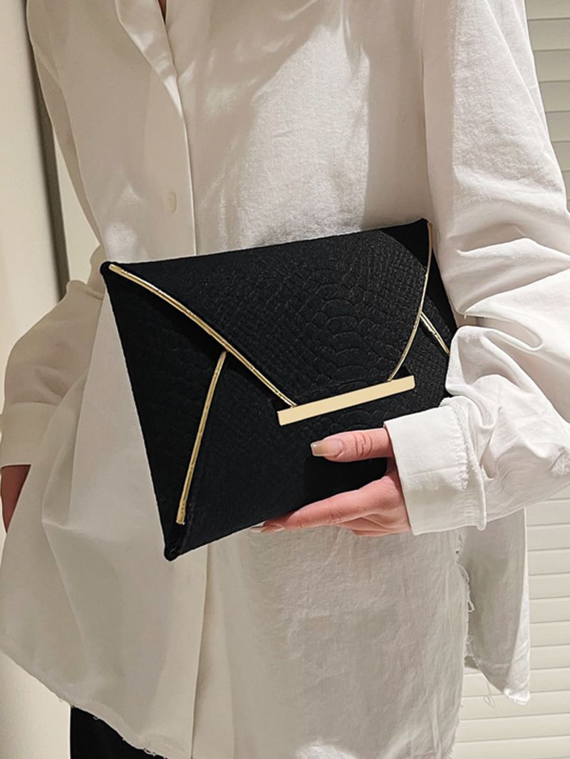 Contrast Binding Envelope Bag Flap Square Bag for Work Office