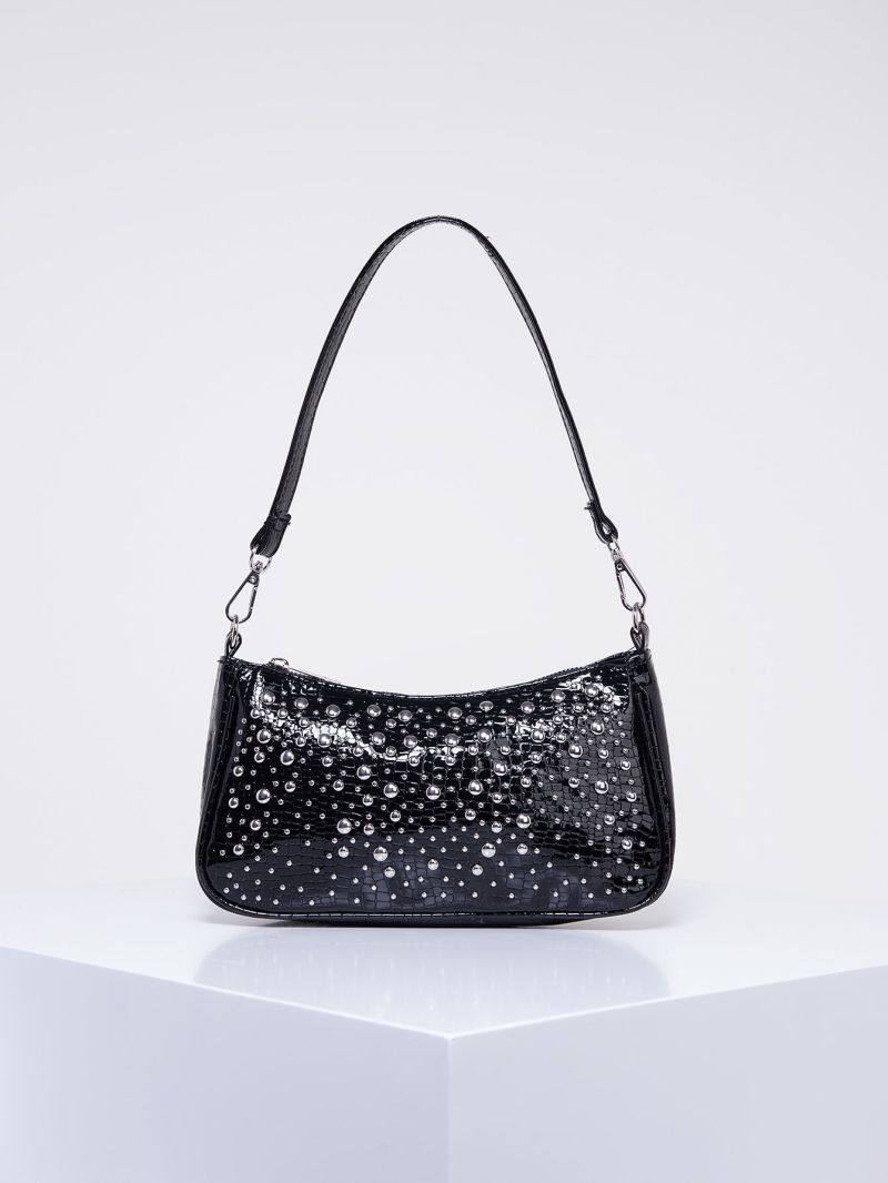 Studded Decor Baguette Bag