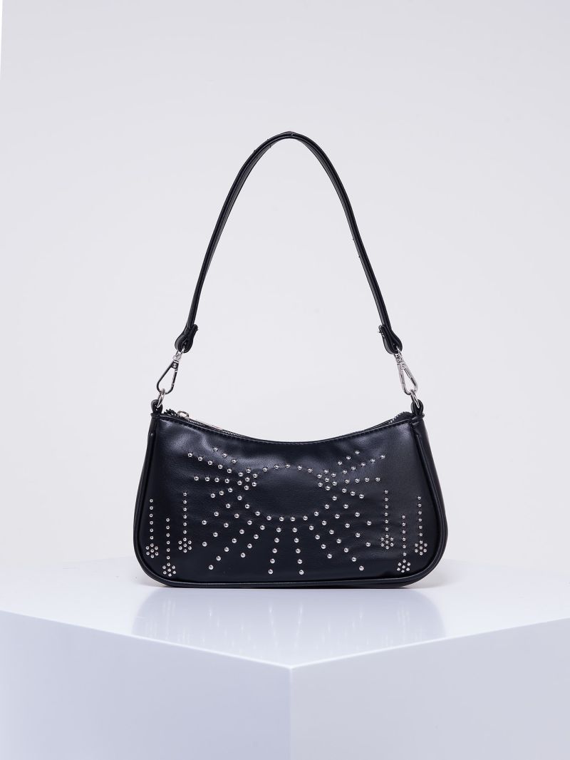 Studded Decor Baguette Bag
