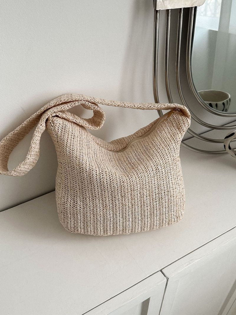 Minimalist Shoulder Bag Simple Straw Bag