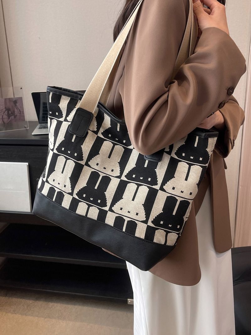 Cartoon Rabbit Pattern Tote Bag Cute Tote Bag