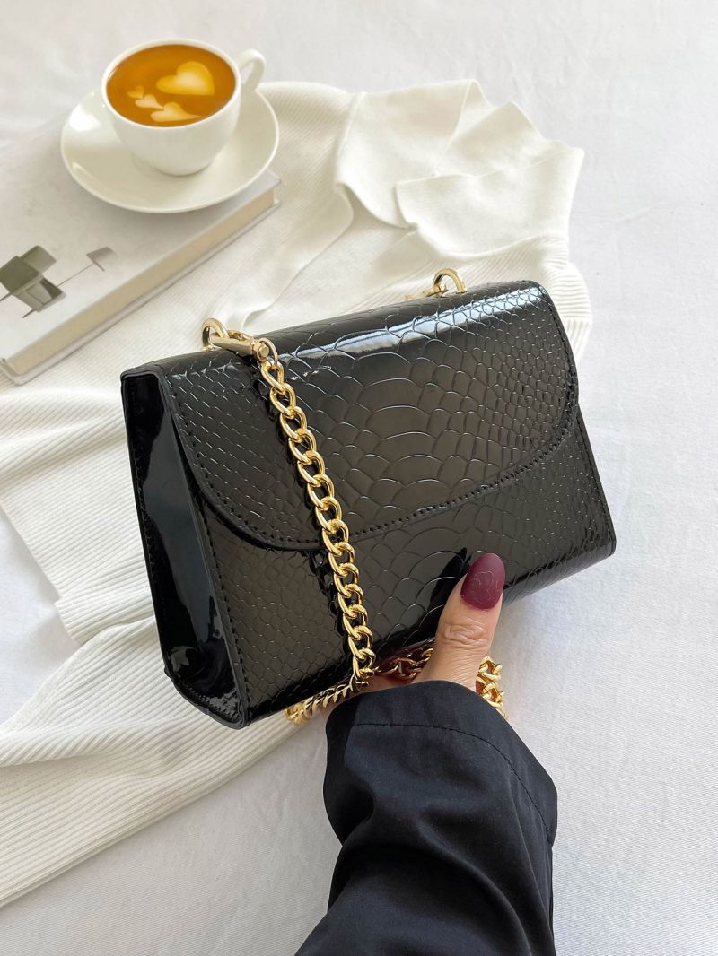 Mini Crocodile Embossed Square Bag for Women