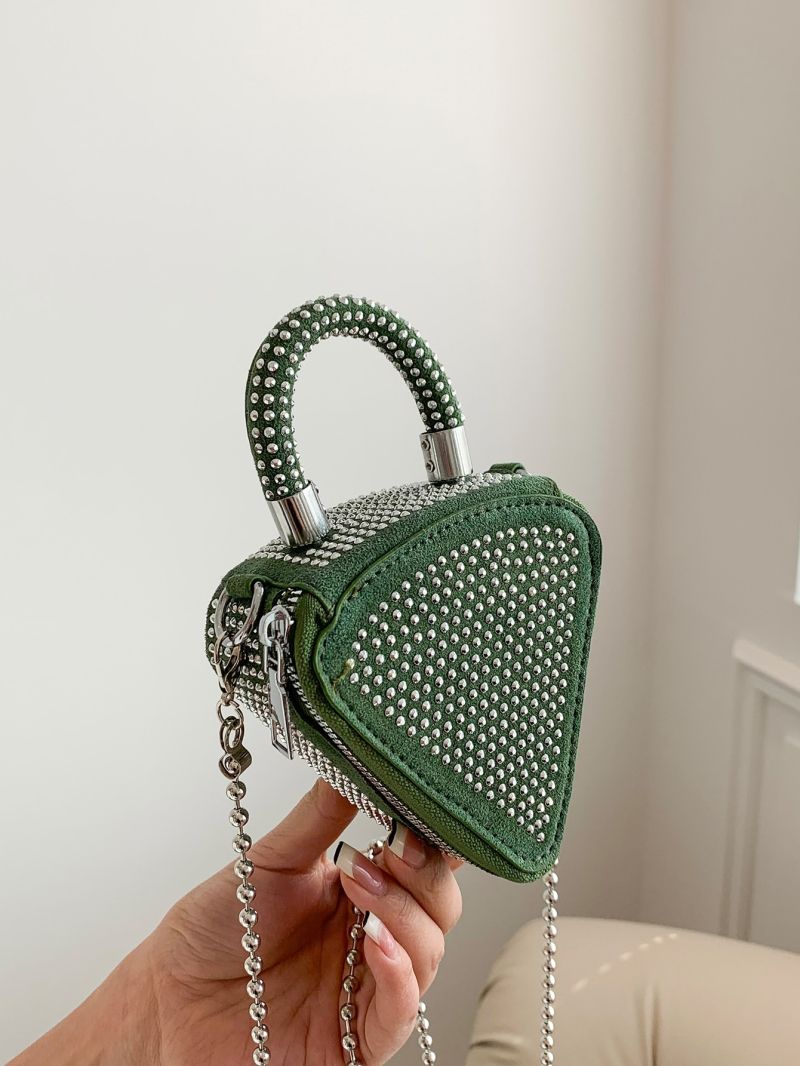 Mini Novelty Bag Studded Decor Chain Strap