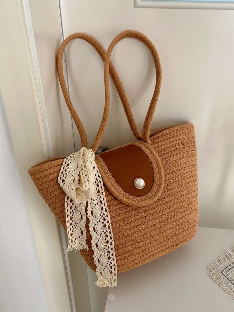 Twilly Scarf Decor Crochet Bag Polyester Vacation For Summer