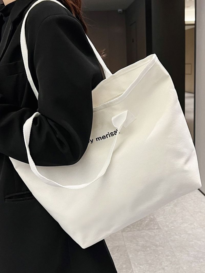 Letter Graphic Shopper Bag Large Capacity For Shopping