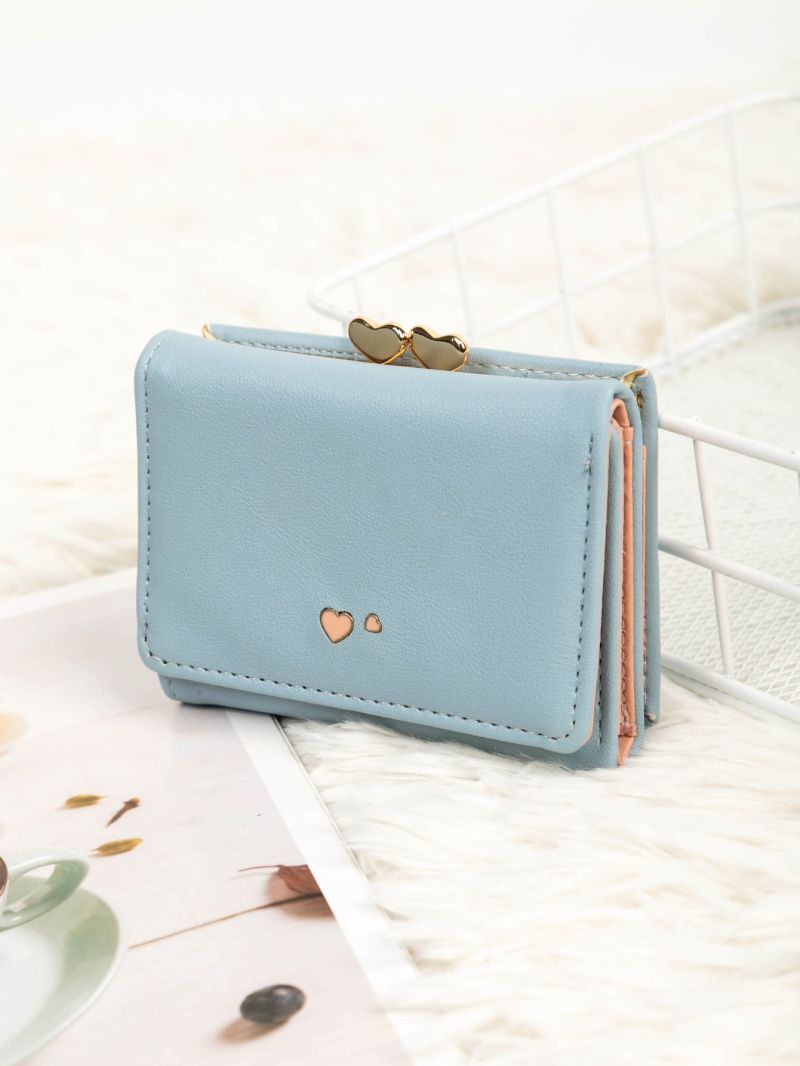Heart Decor Small Wallet PU For Daily Life