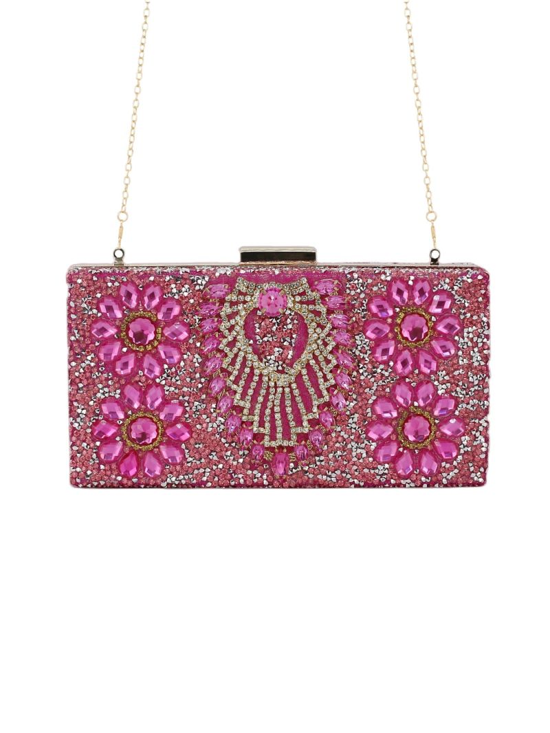 Small Box Bag Rhinestone Decor Chain Strap Glamorous