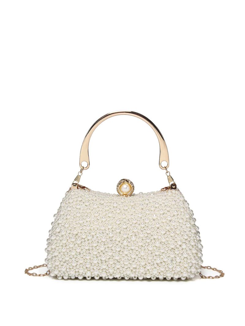 Small Box Bag Pearl & Rhinestone Decor Plastic