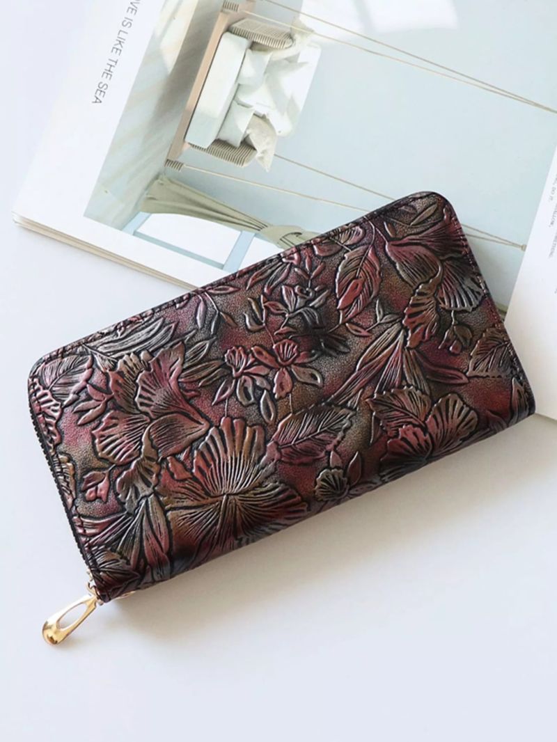 Floral Embossed Long Wallet PU Fashionable