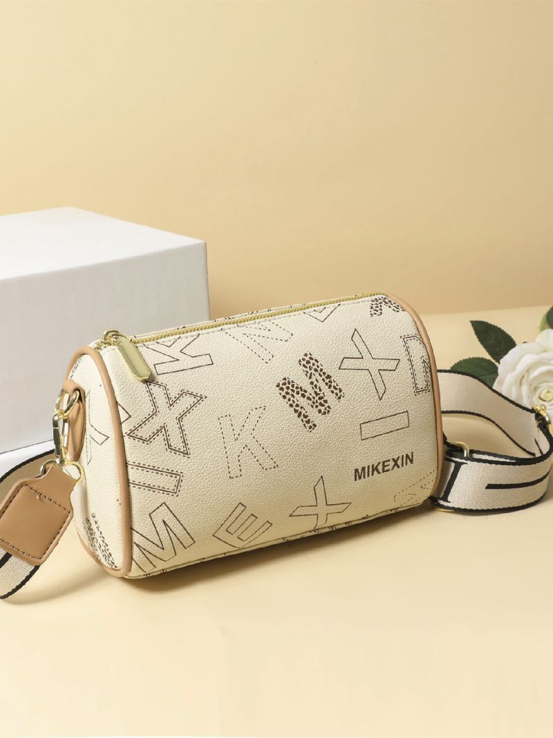 Small Square Bag Letter Graphic Contrast Binding PU