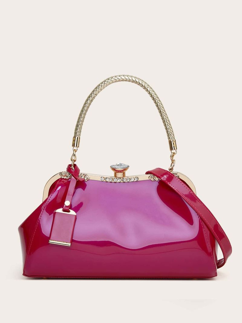 Medium Satchel Rhinestone Decor With Bag Charm