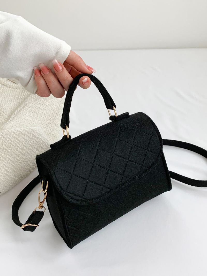 Mini Square Bag Stitch Design Top Handle