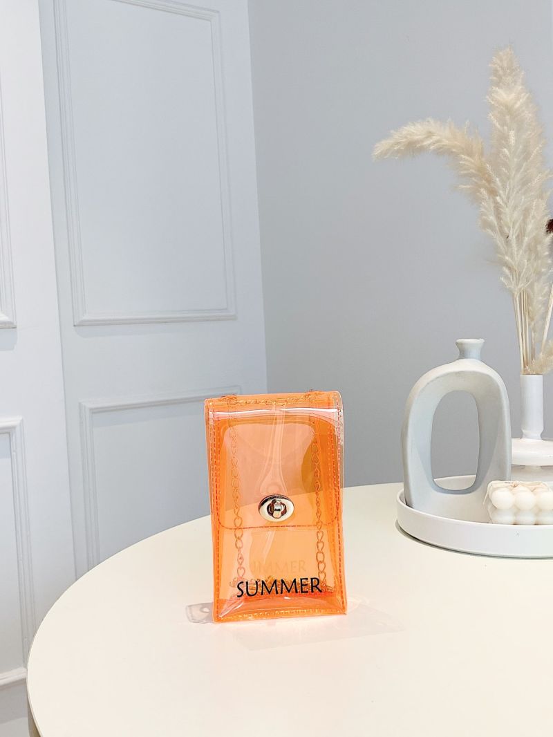 Mini Square Bag Letter Pattern Chain Strap Turn Lock For Summer