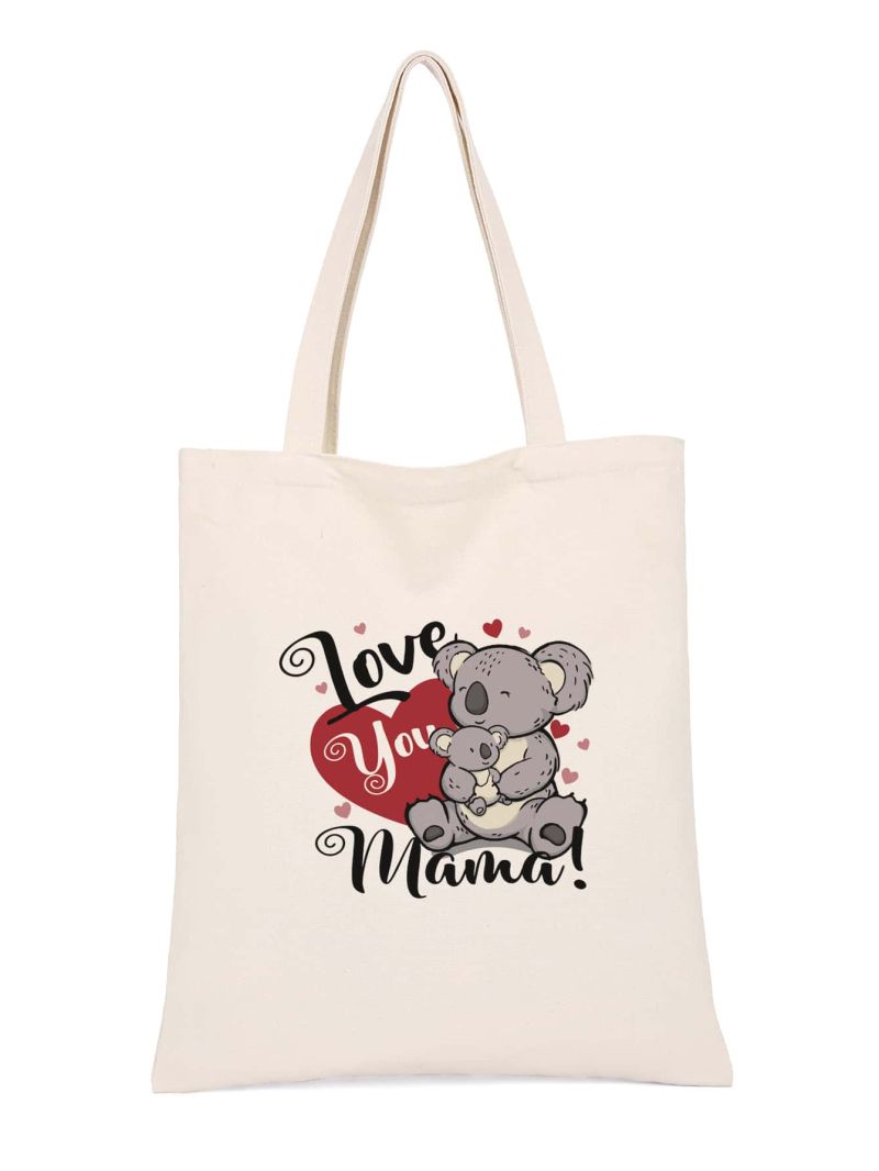Small Shopper Bag Letter Pattern Double Handle For Shopping