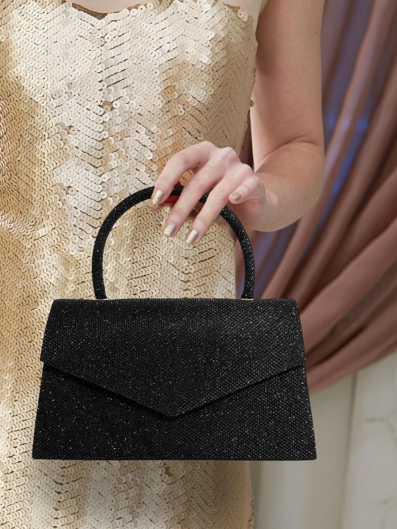 Glitter Square Bag Top Handle For Party Prom Wedding
