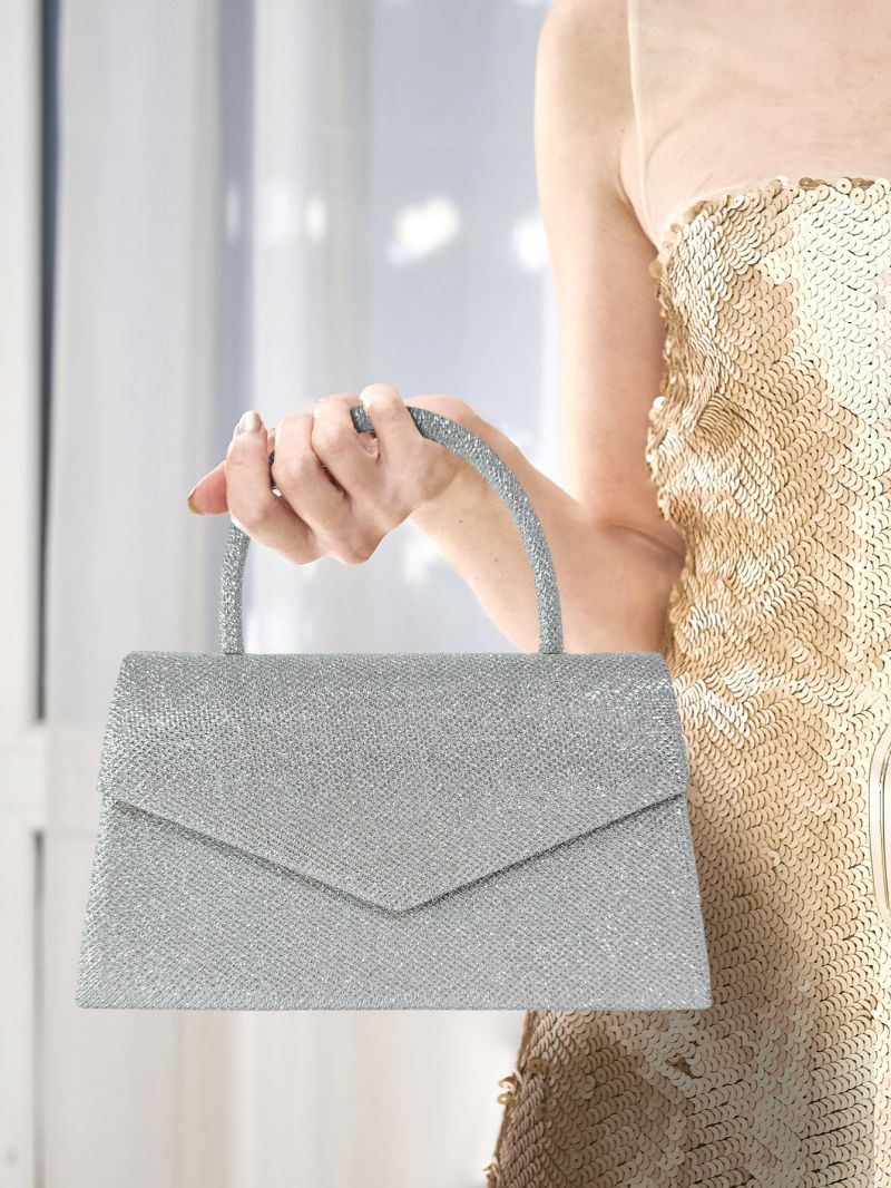 Glitter Square Bag Top Handle For Party Prom Wedding