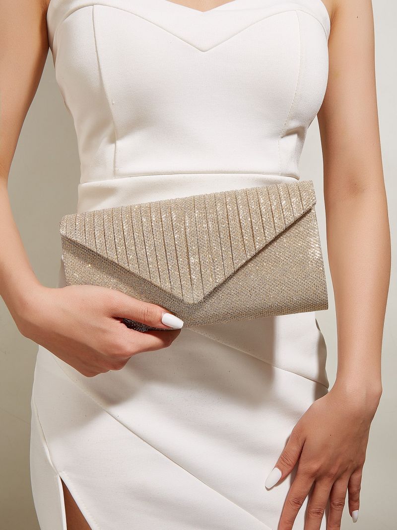 Glitter Envelope Bag Pleated Detail Glamorous For Party