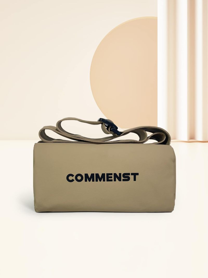 Letter Pattern Square Bag Khaki Unisex Adjustable Strap For Daily