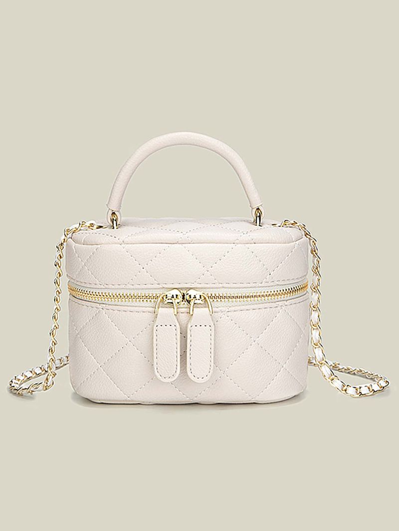 Mini Bucket Bag Quilted PU Chain