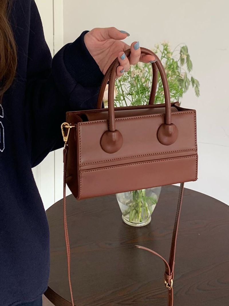 Mini Square Bag Brown PU