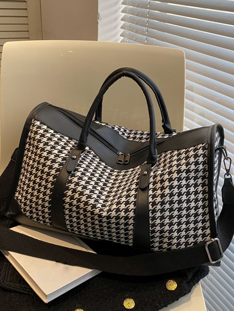 Houndstooth Pattern Travel Bag For Travel
