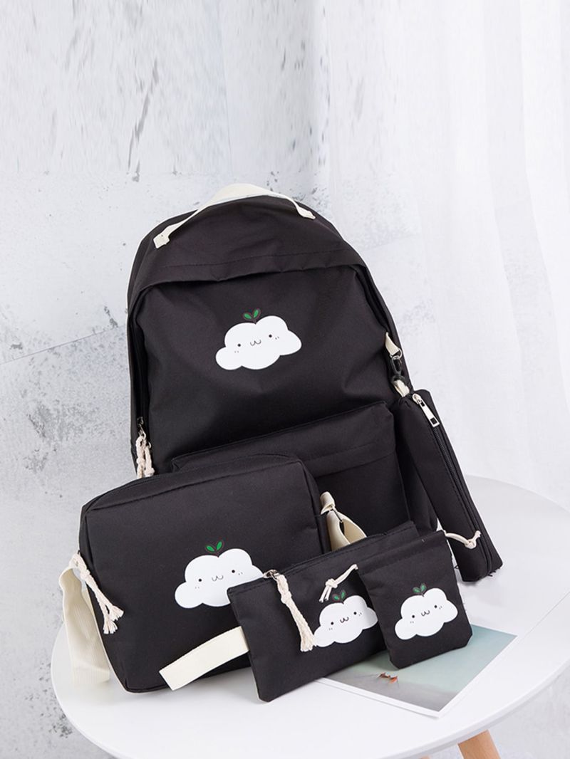 Colorblock Cartoon Pattern Backpack