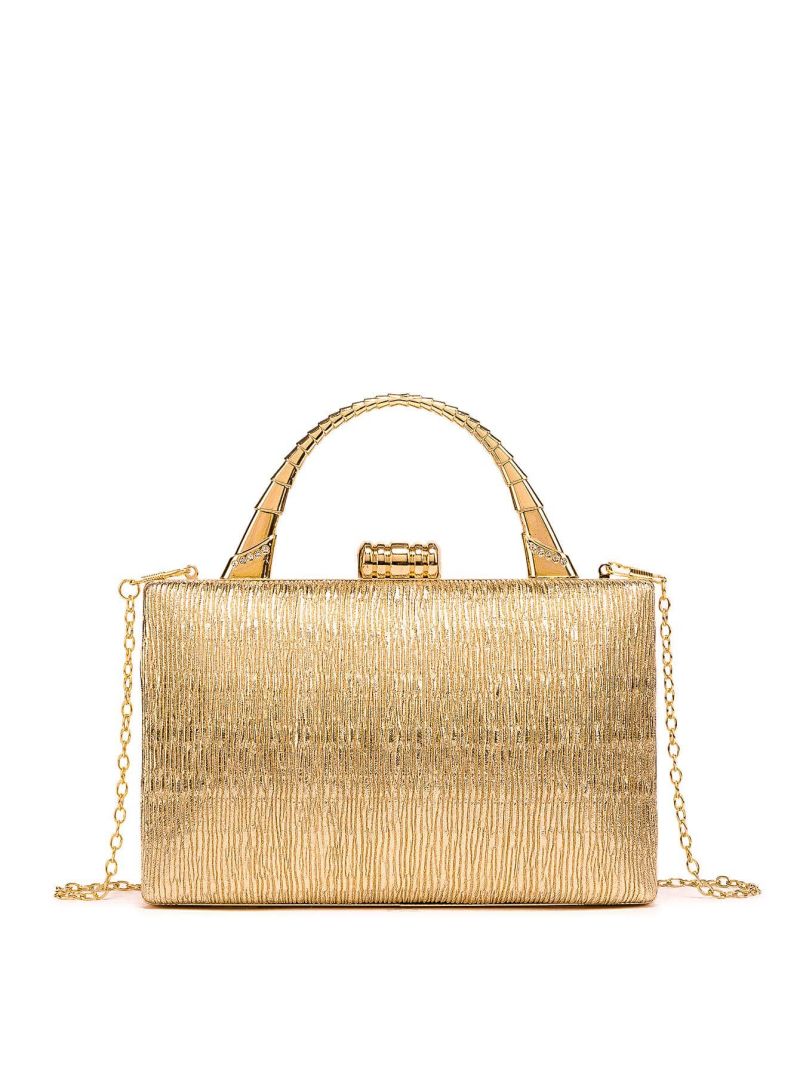 Mini Box Bag Metallic Pattern Chain Strap for Prom