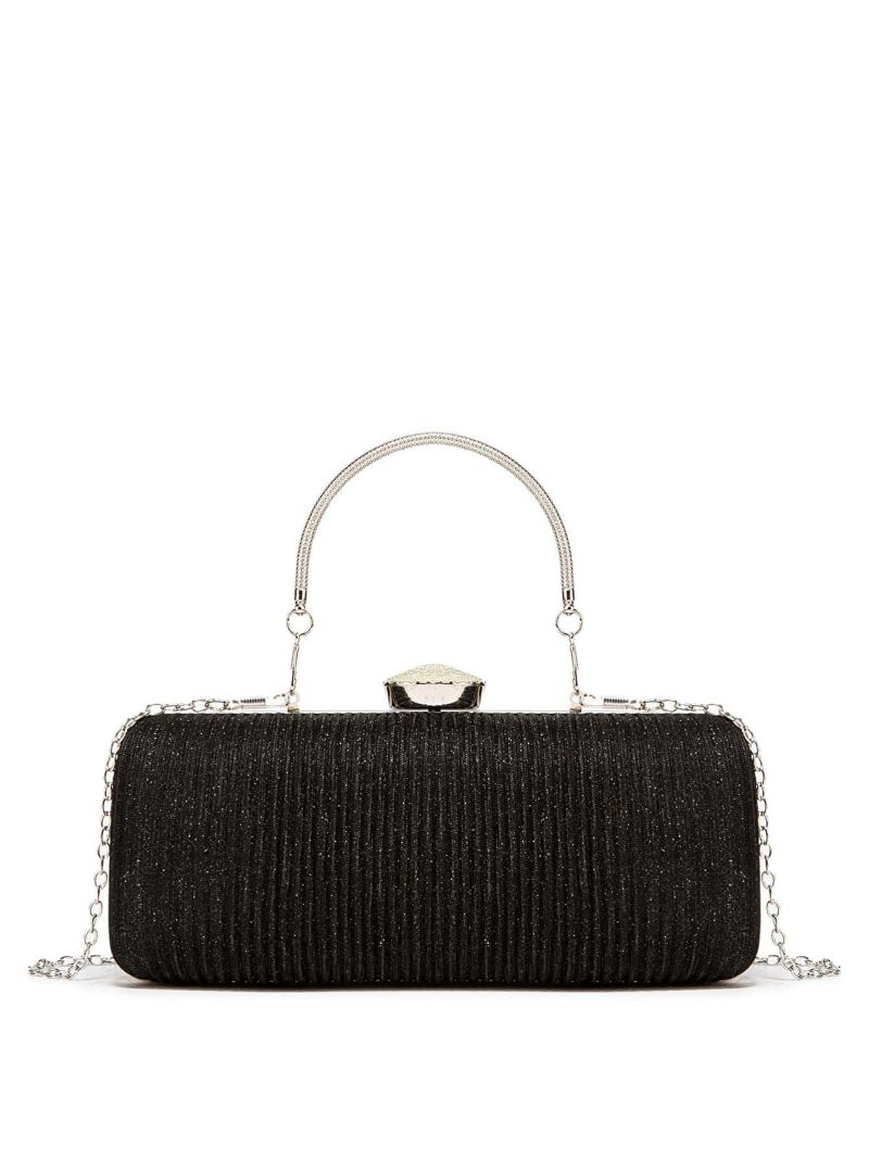 Rhinestone Decor Glitter Box Bag Ruched Glamorous