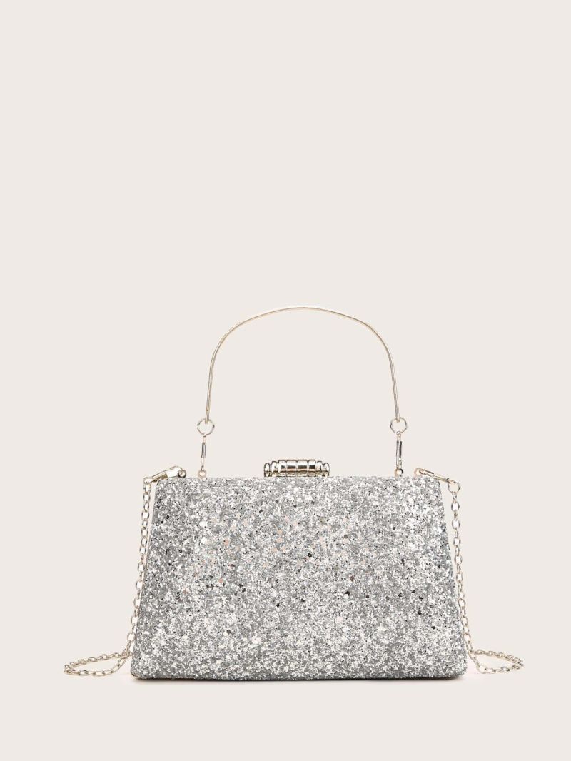 Mini Box Bag Sequin Decor Chain Polyester Glamorous For Party