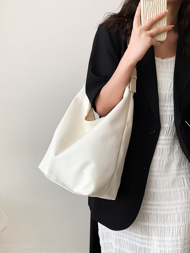 Medium Hobo Bag Minimalist Solid Color