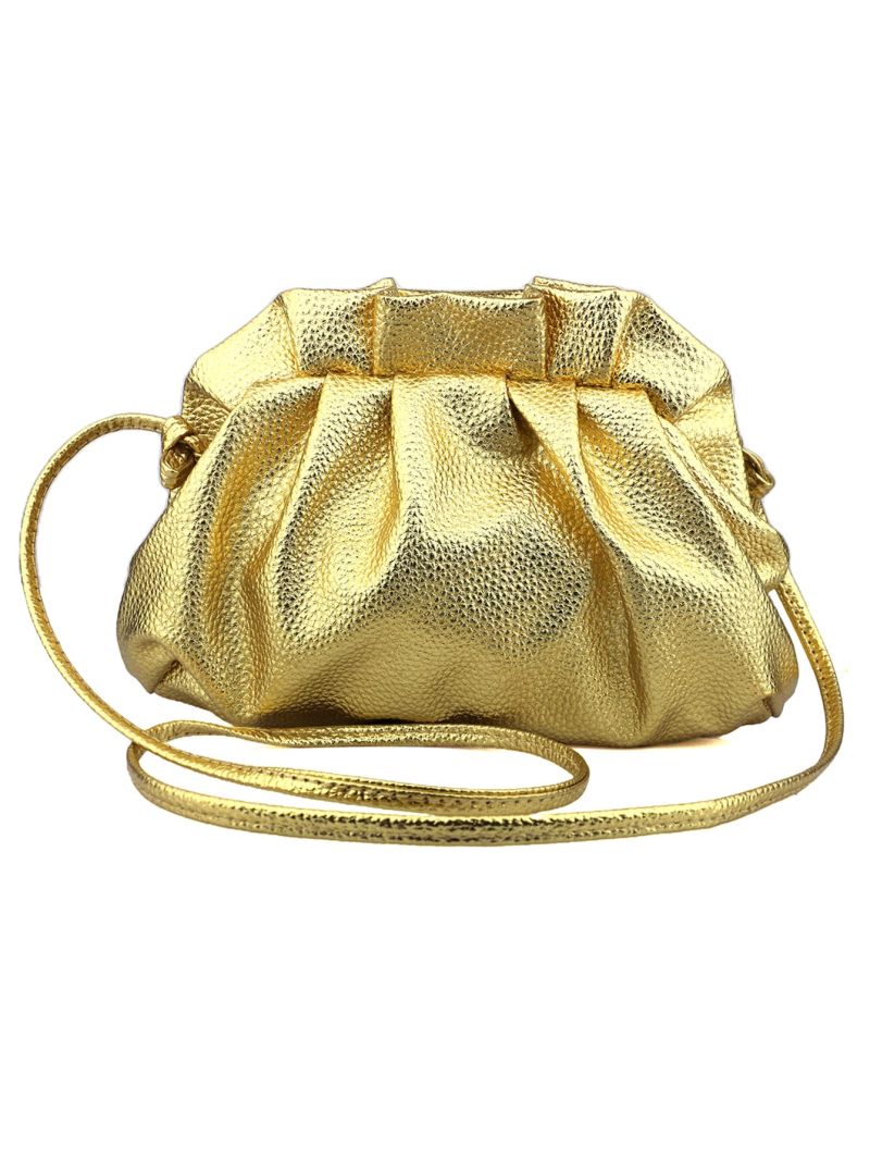 Metallic Litchi Embossed Ruched Bag Funky