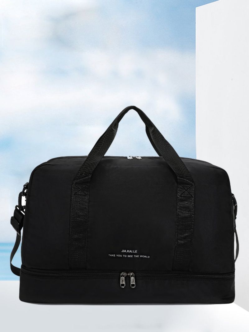 Medium Fabric Travel Bag With Zipper Sporty Solid Adjustable Strap For Outdoor Sport