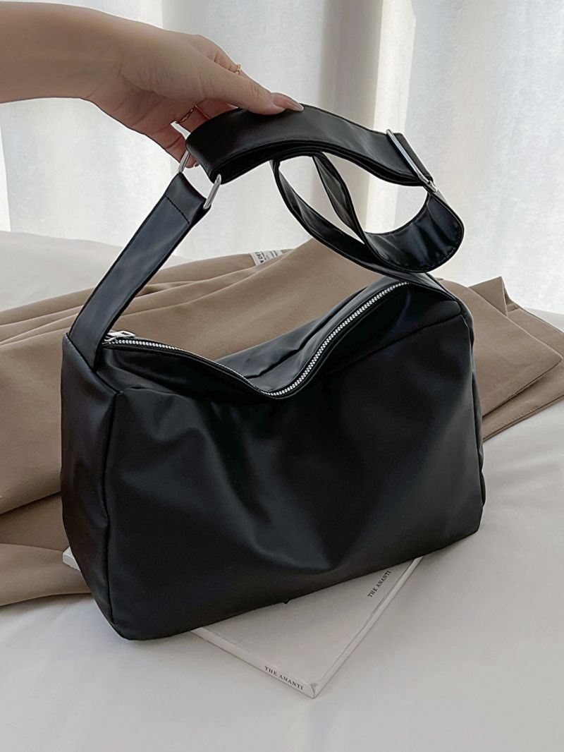 Minimalist Hobo Bag Solid Black