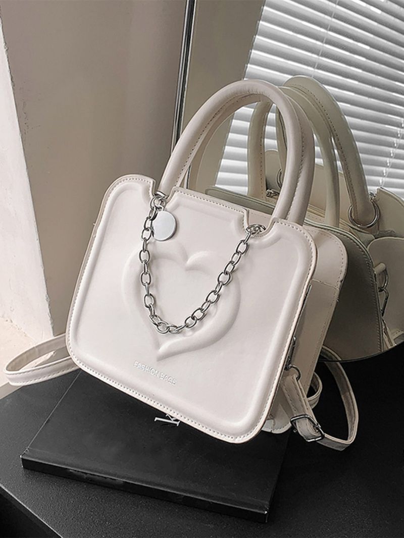 Heart Graphic Square Bag Chain Decor Mini