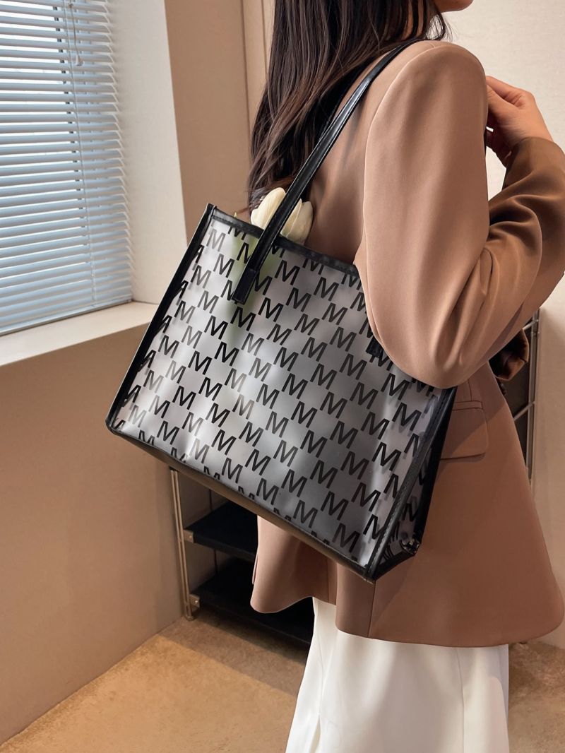 Clear Beach Bag Letter Graphic PVC