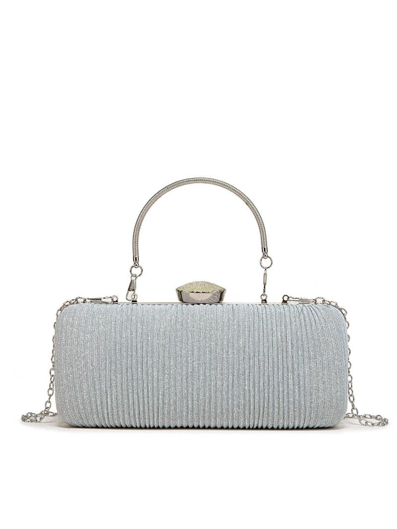 Rhinestone Decor Glitter Box Bag Ruched Glamorous