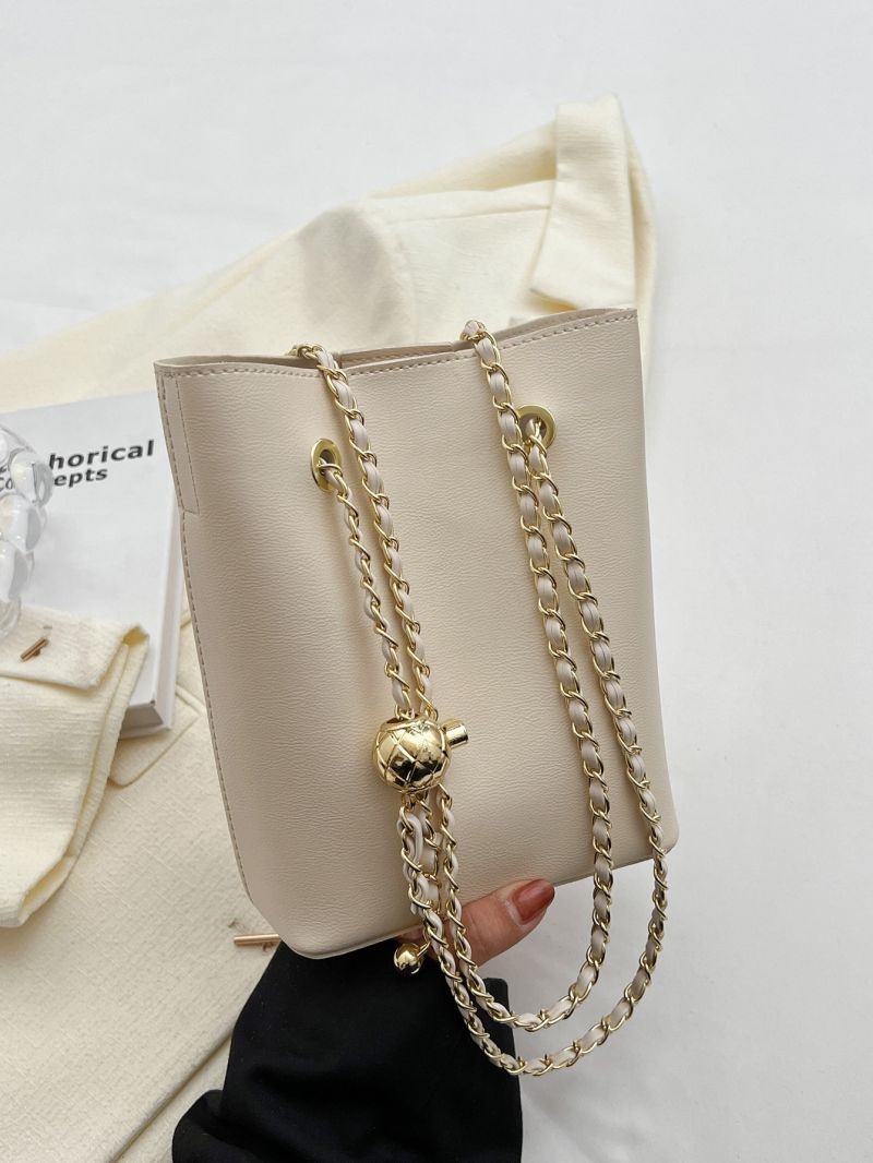 Minimalist Bucket Bag Grommet Eyelet Decor Mini