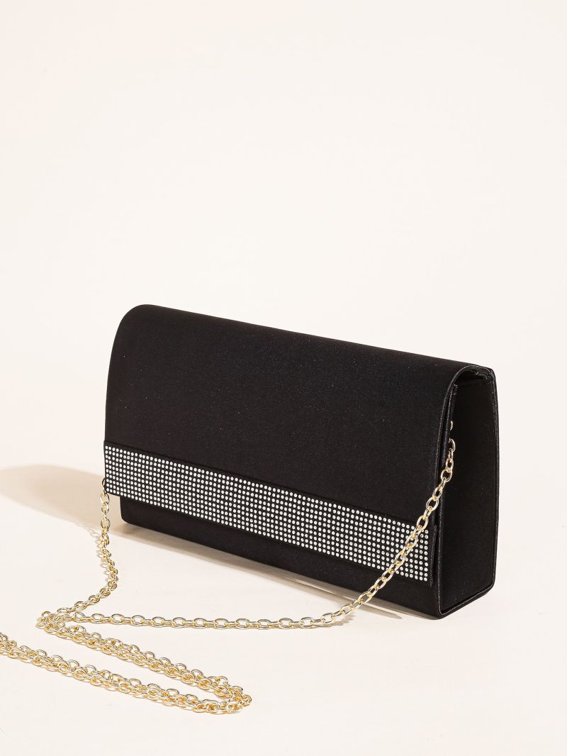 Flap Square Bag Rhinestone Decor